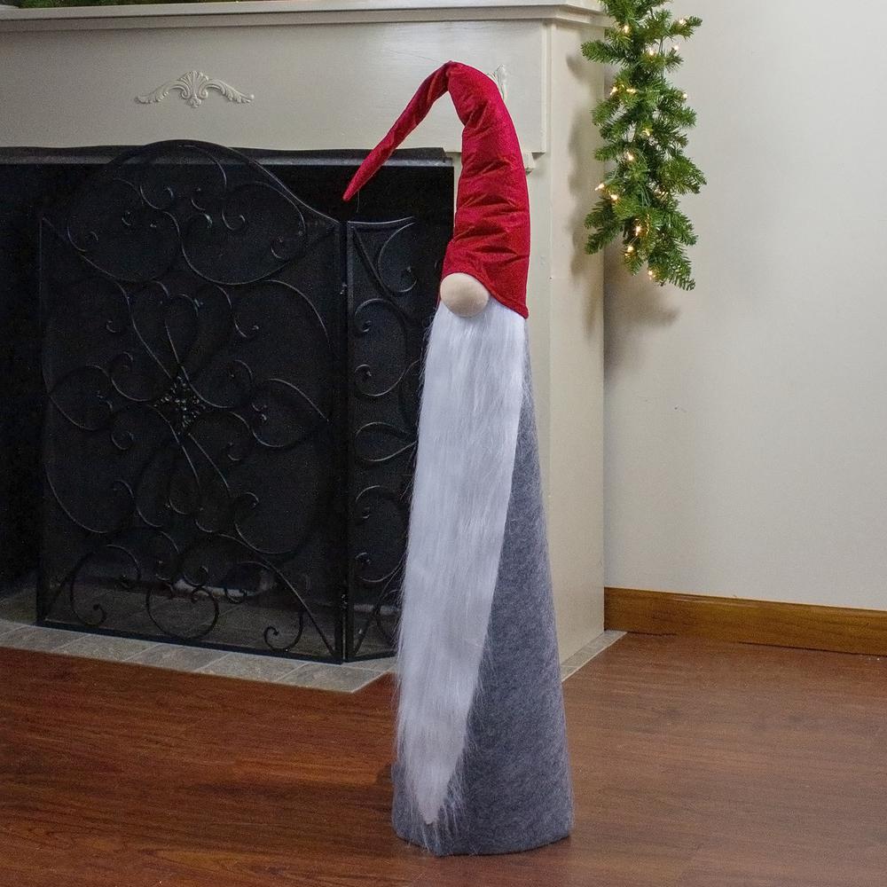 32.5" Red and Gray Cone Gnome Christmas Decor. Picture 3