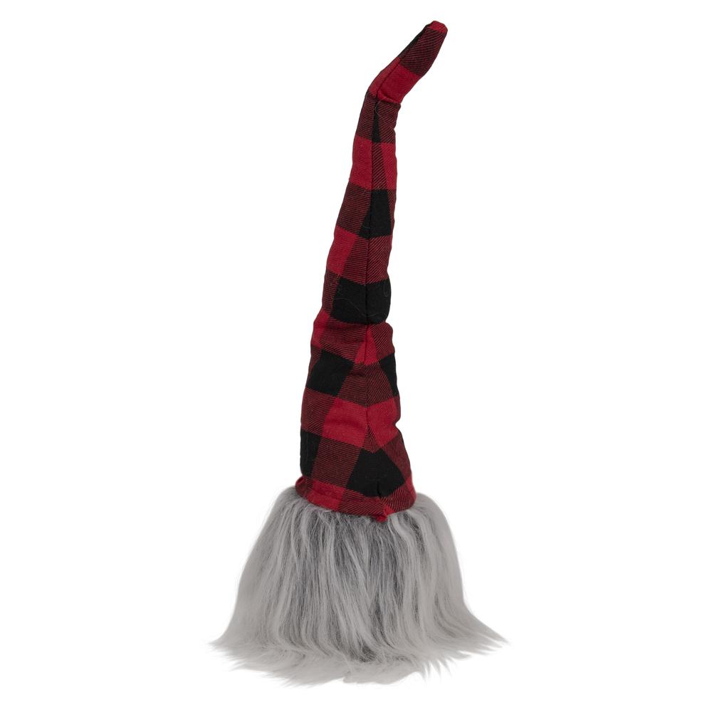 16" Red and Black Buffalo Plaid Gnome Christmas Figure. Picture 4