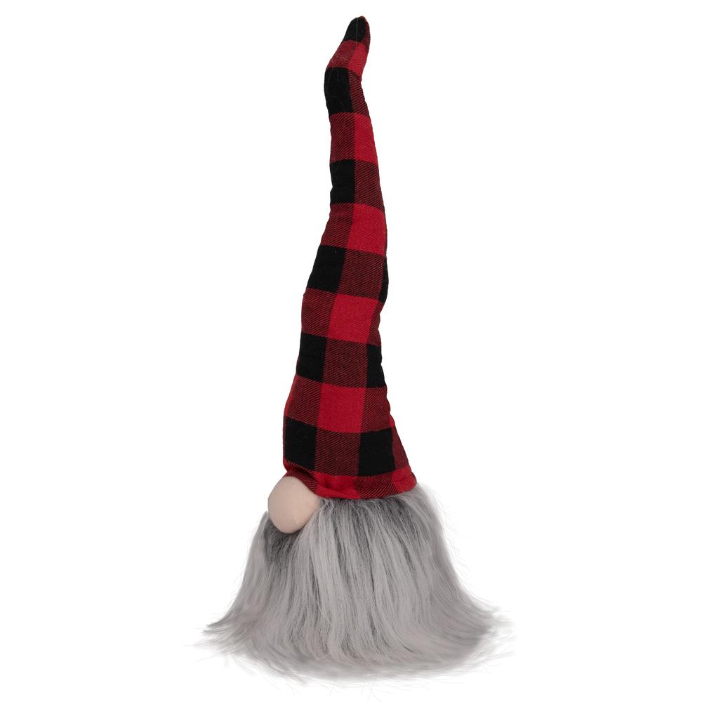 16" Red and Black Buffalo Plaid Gnome Christmas Figure. Picture 3