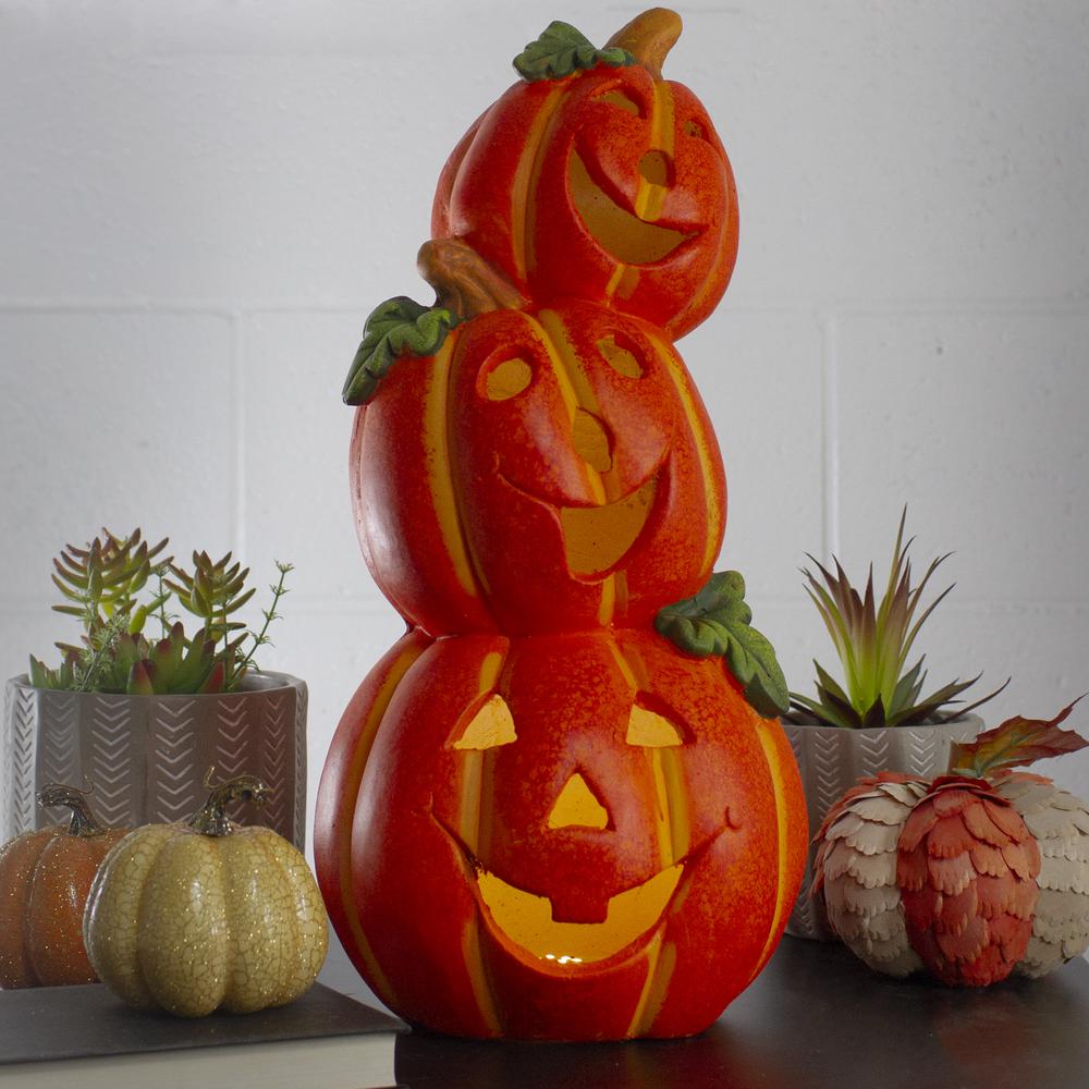 18" Orange Fall Harvest Jack-O'-Lantern Pumpkin Halloween Decoration. Picture 2