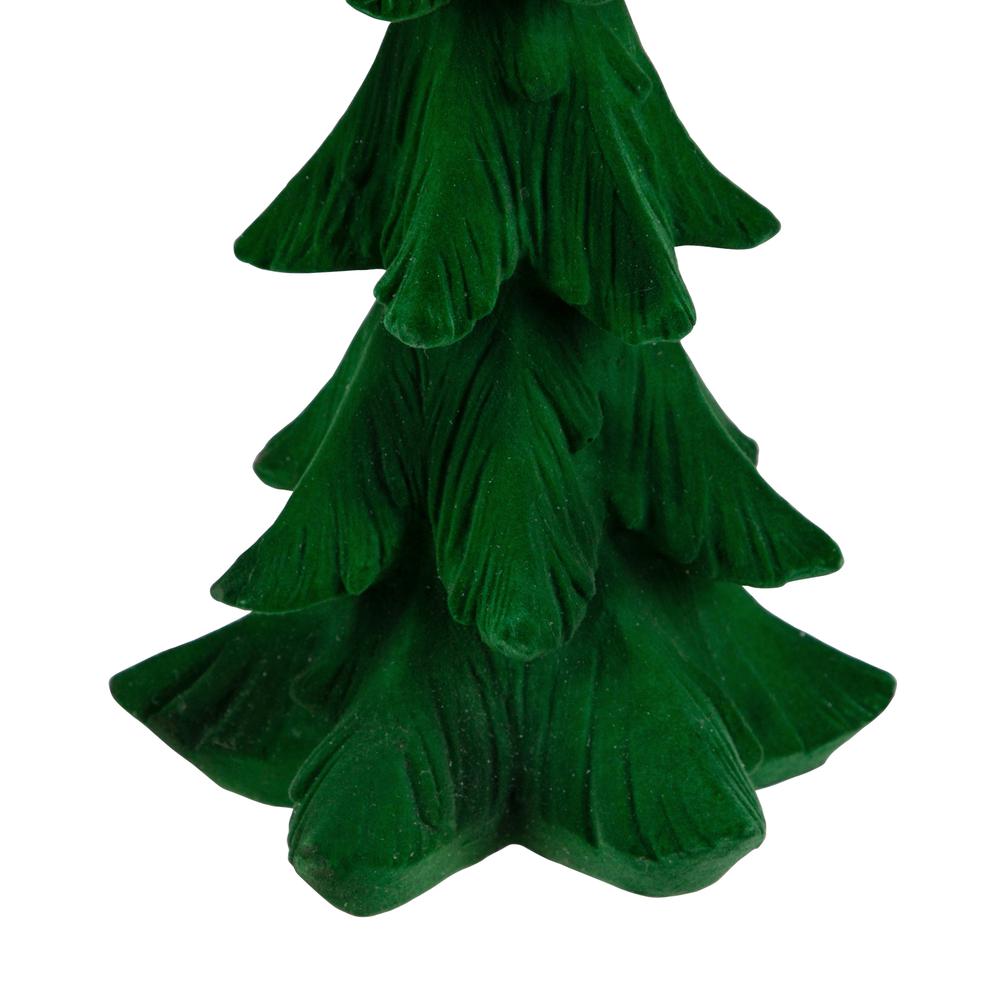 12" Flocked Green 3-D Pine Tree Christmas Decoration. Picture 2