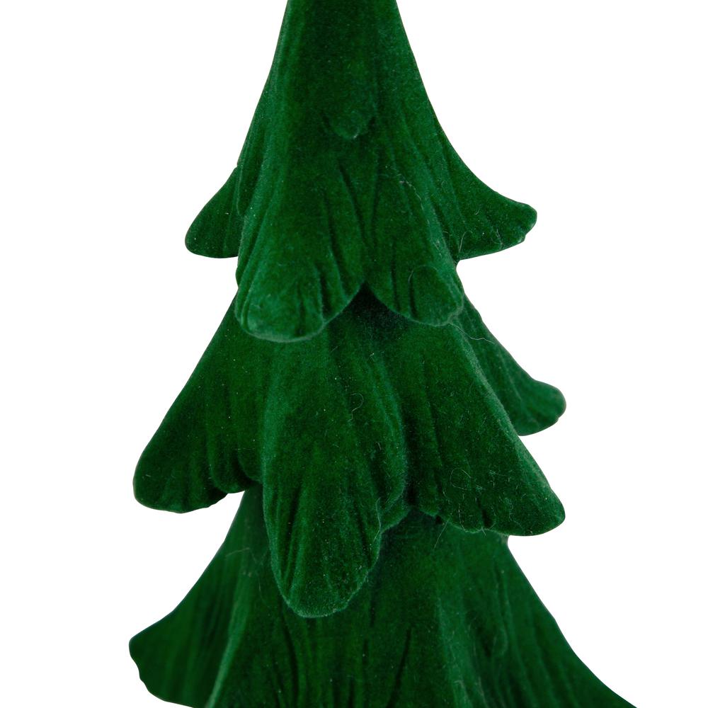 12" Flocked Green 3-D Pine Tree Christmas Decoration. Picture 3