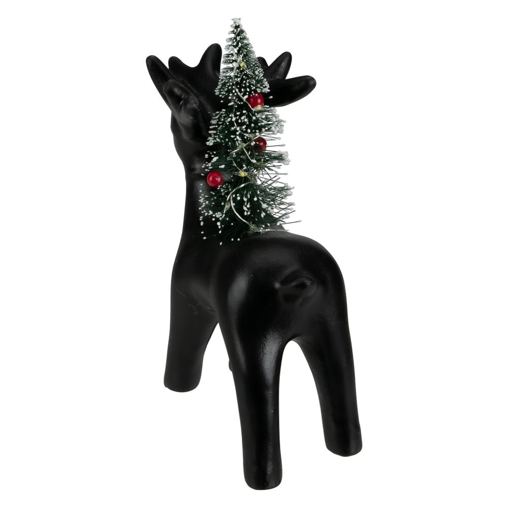 7.5" LED Lighted Ceramic Standing Reindeer with Christmas Tree  Warm White Lights. Picture 4
