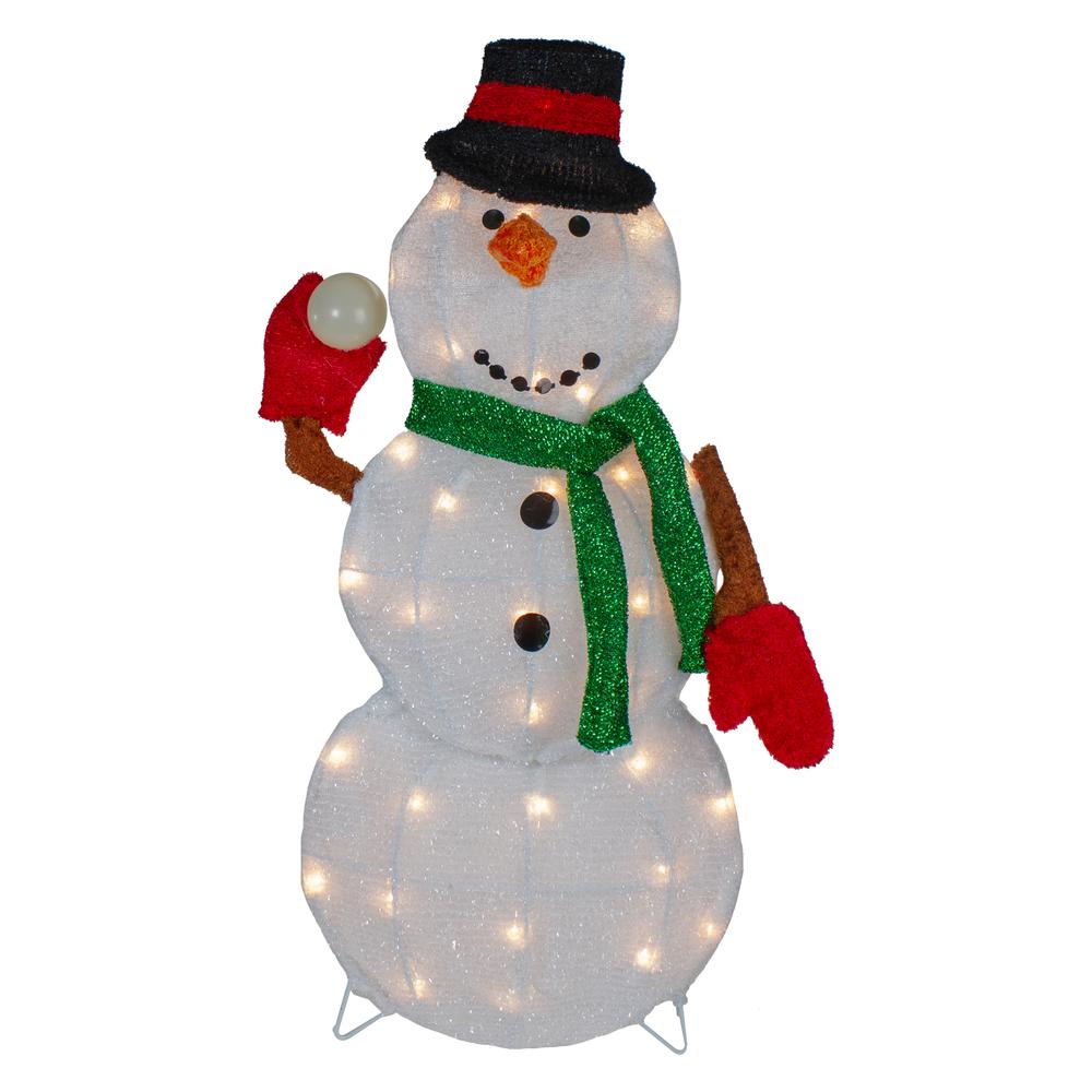 24" Black and White Snowman Christmas Outdoor Decoration. Picture 1