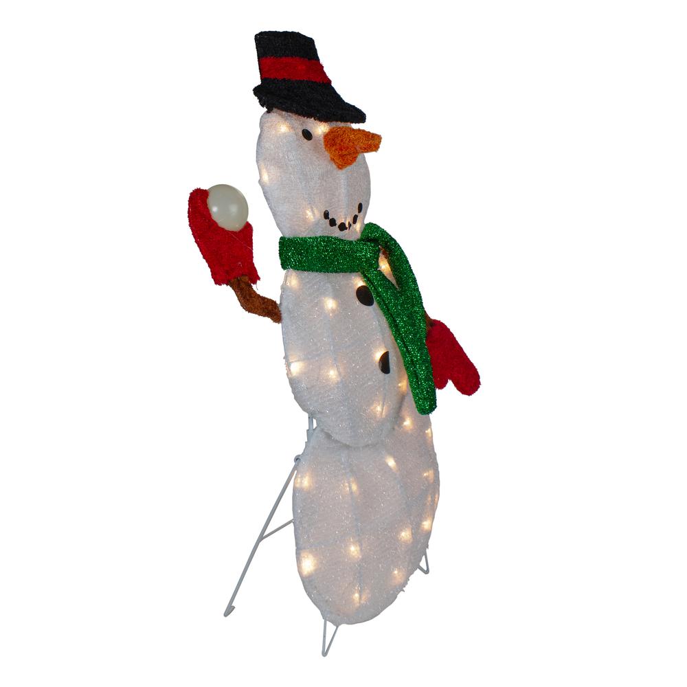 24" Black and White Snowman Christmas Outdoor Decoration. Picture 4