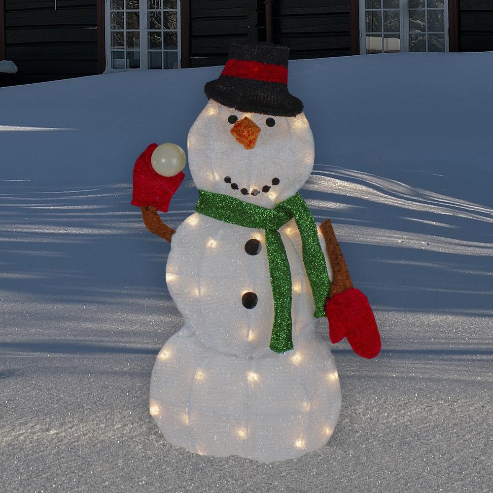 24" Black and White Snowman Christmas Outdoor Decoration. Picture 2