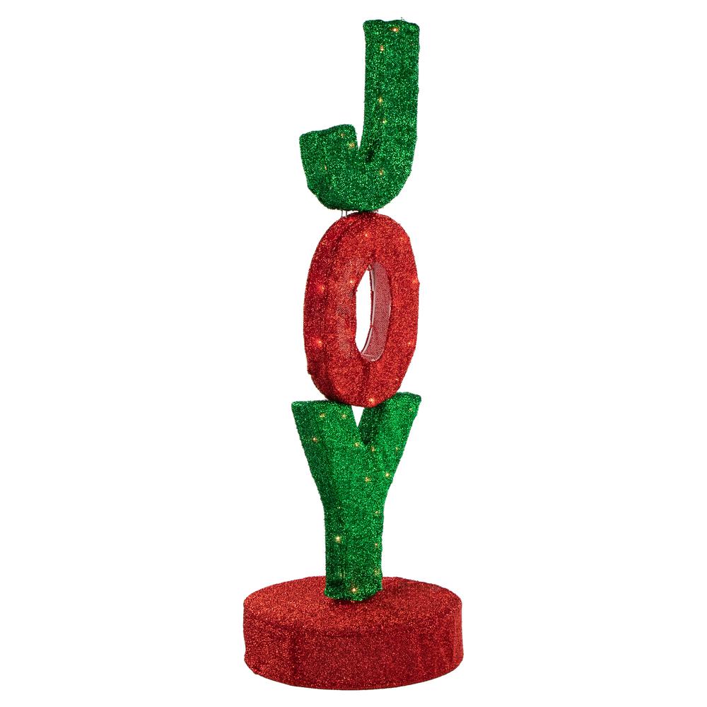 39" Lighted Red and Green 'Joy' Outdoor Christmas Sign. Picture 4