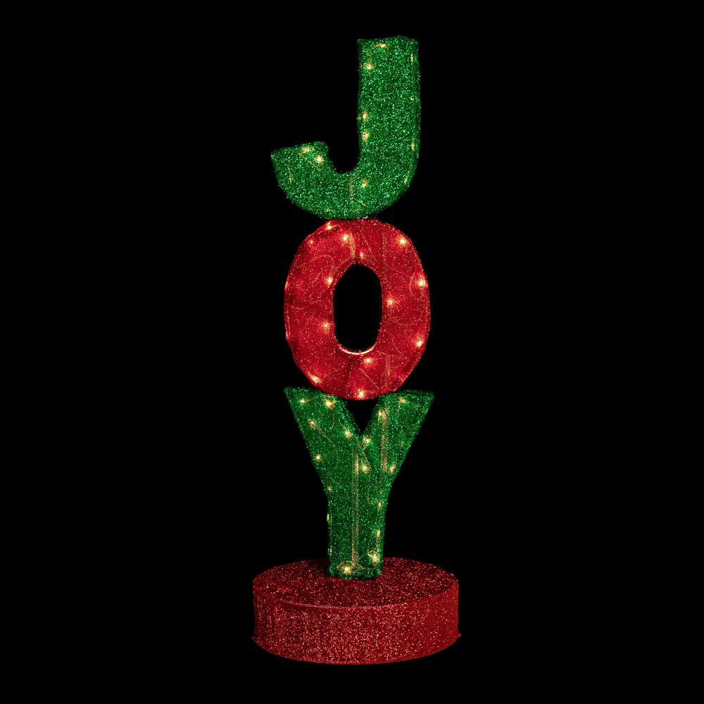 39" Lighted Red and Green 'Joy' Outdoor Christmas Sign. Picture 3