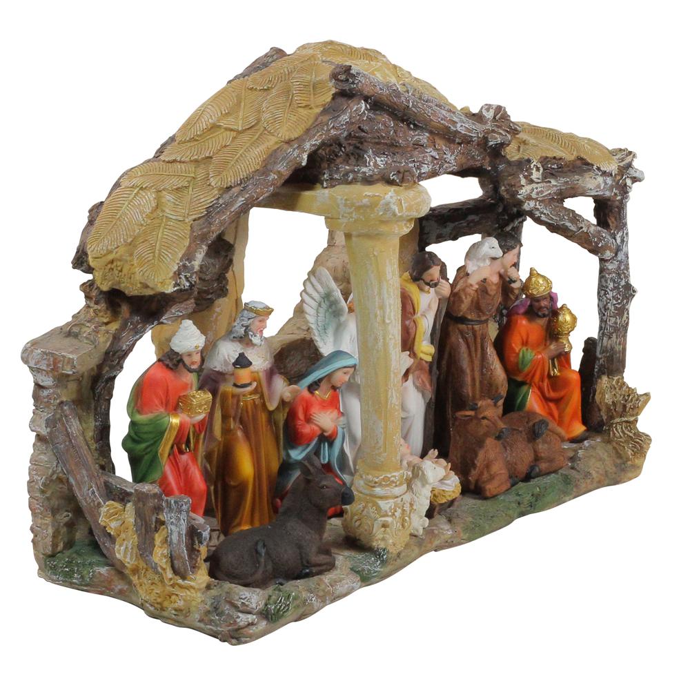 18" Traditional Religious Christmas Nativity with Stable House Decoration. Picture 2