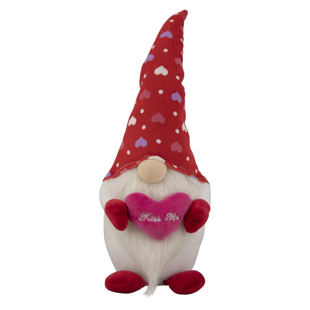 16" Red Hearts Kiss Me Valentine's Day Gnome. Picture 2