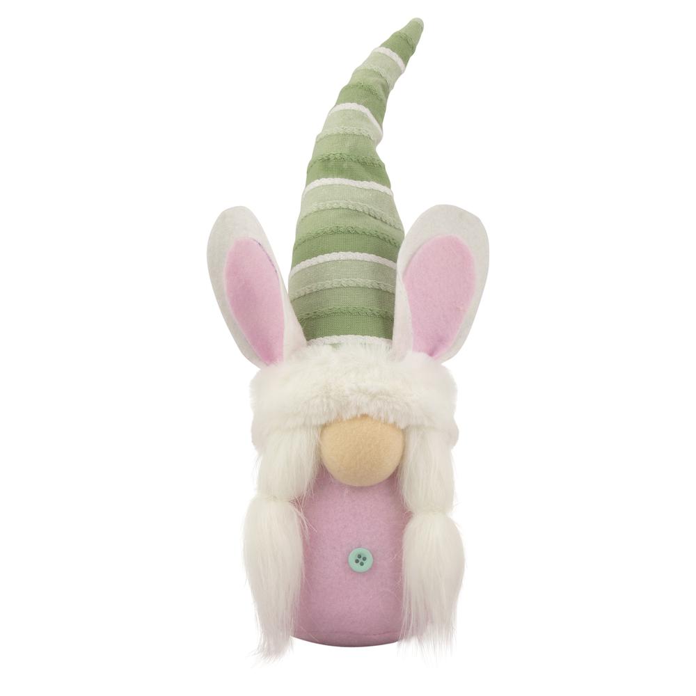 13" Pink and Green Girl Easter Bunny Gnome. Picture 1