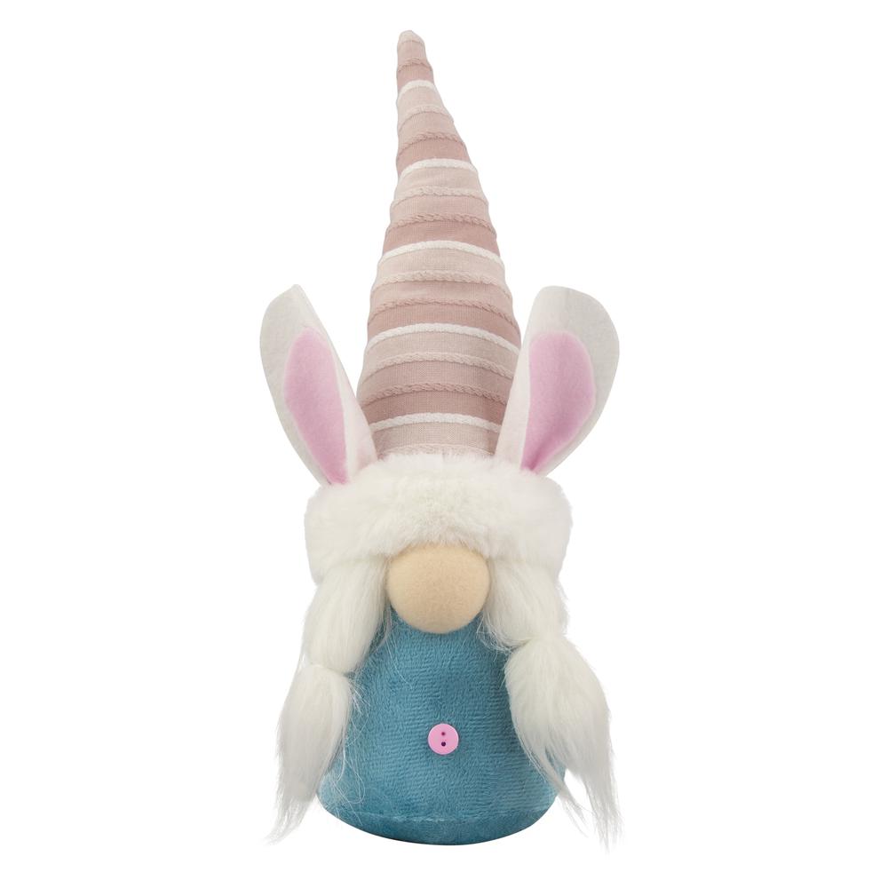 13" Blue and Pink Girl Easter Bunny Gnome. Picture 1