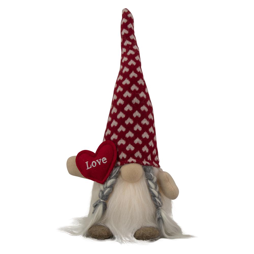13" LED Lighted Valentine's Day Girl Gnome with Love Heart. Picture 2