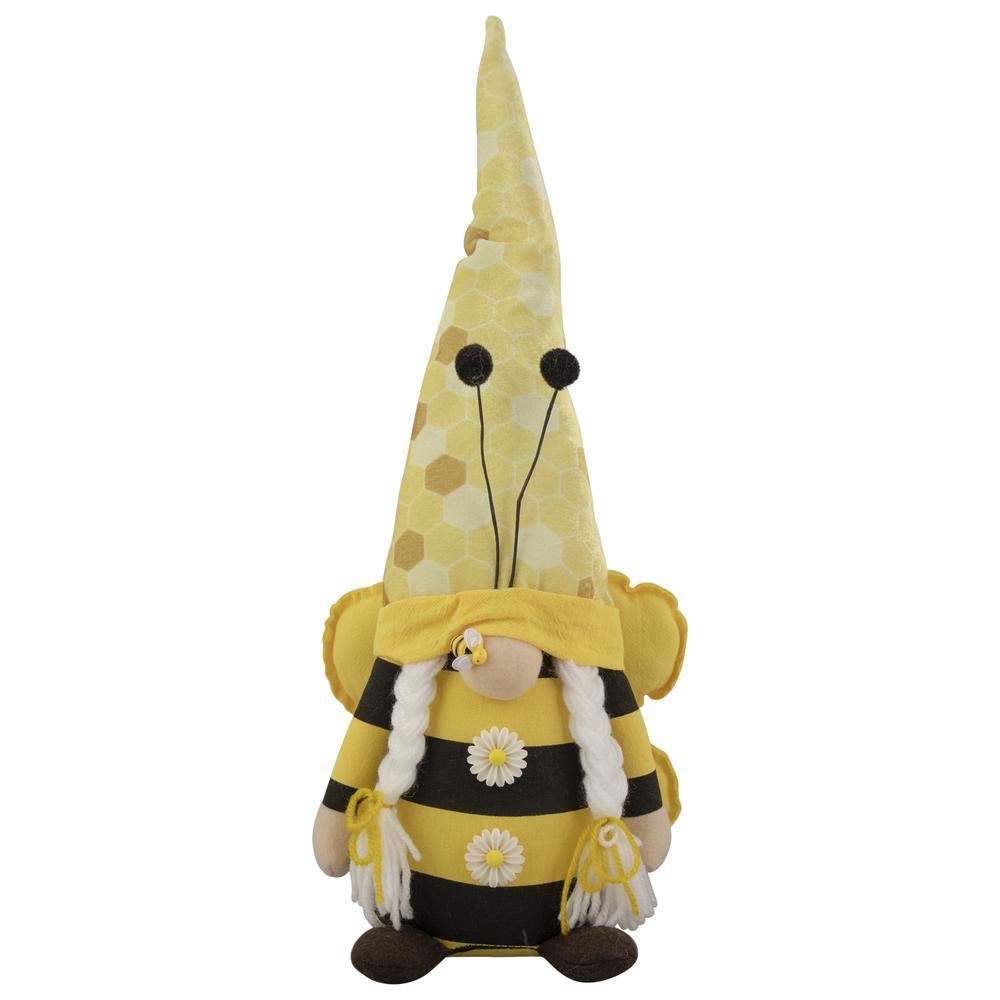17" Black and Yellow Bumblebee Girl Springtime Gnome. Picture 1