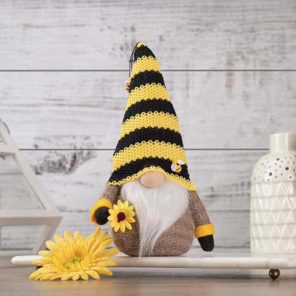 10.75" Bumblebee and Sunflower Springtime Gnome. Picture 2