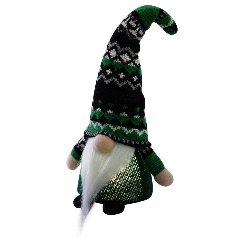 LED Lighted St. Patrick's Day Gnome - 11.5" - Green. Picture 4