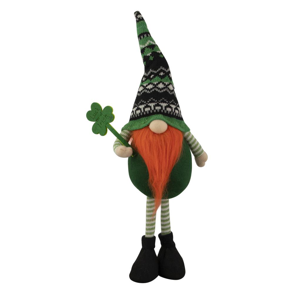 20" Green Leprechaun Boy Gnome Standing St Patrick's Day Figure. Picture 1