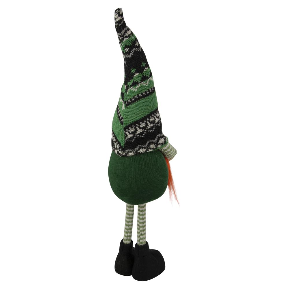 19" Green and Black Leprechaun Girl Gnome Standing St Patrick's Day Figure. Picture 4