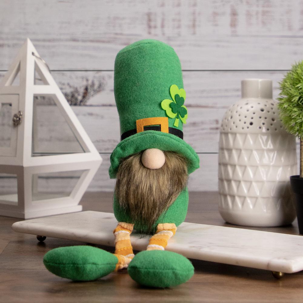 17" St. Patrick's Day Leprechaun Gnome with Dangly Legs. Picture 2