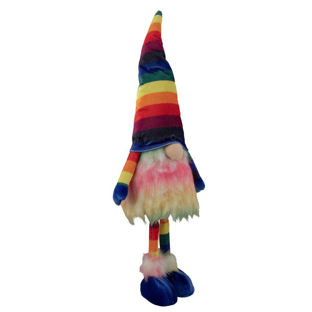 20.5" Bright Rainbow Striped Springtime Gnome. Picture 3