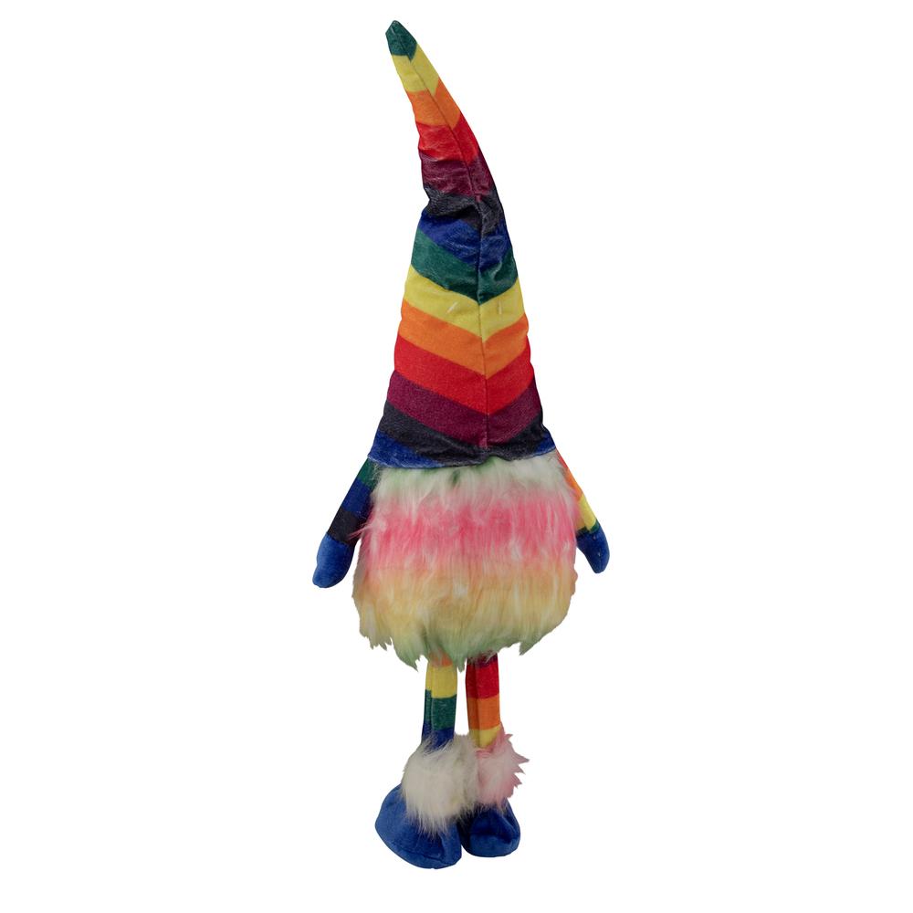 20.5" Bright Rainbow Striped Springtime Gnome. Picture 5