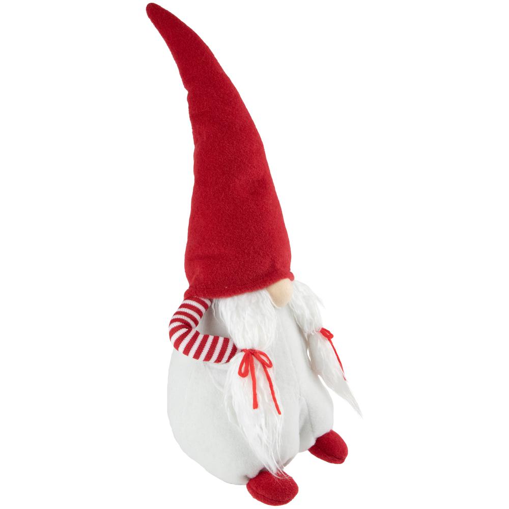 20" Red and White "Hands in Pocket" Female Christmas Gnome Decoration. Picture 3