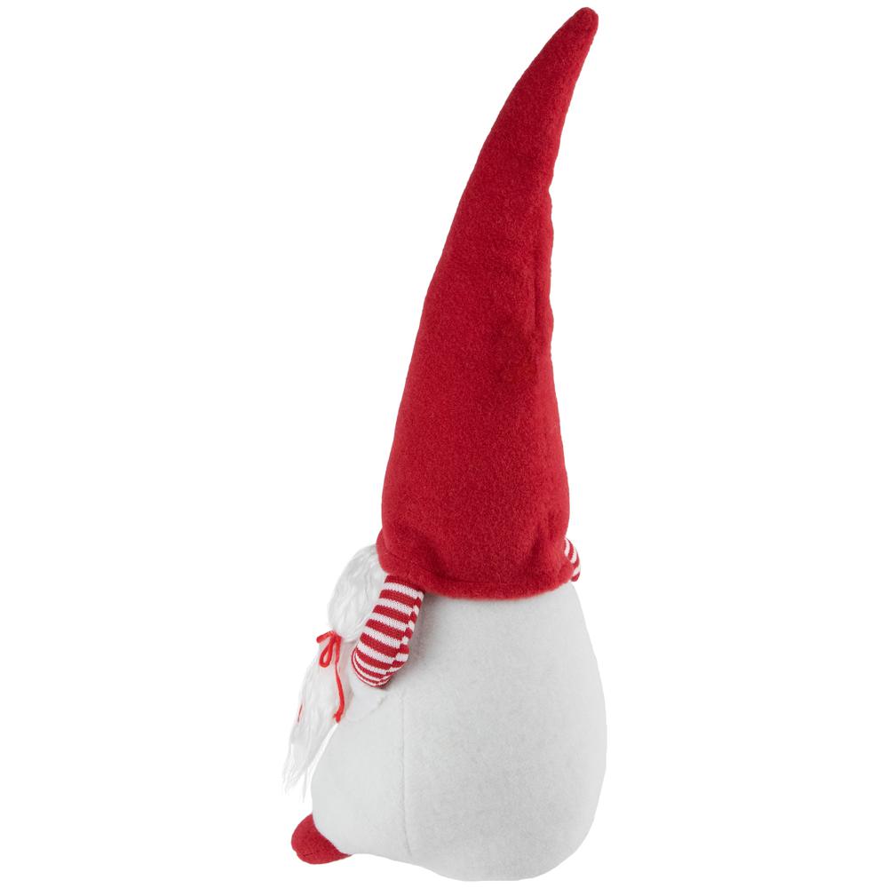 20" Red and White "Hands in Pocket" Female Christmas Gnome Decoration. Picture 4