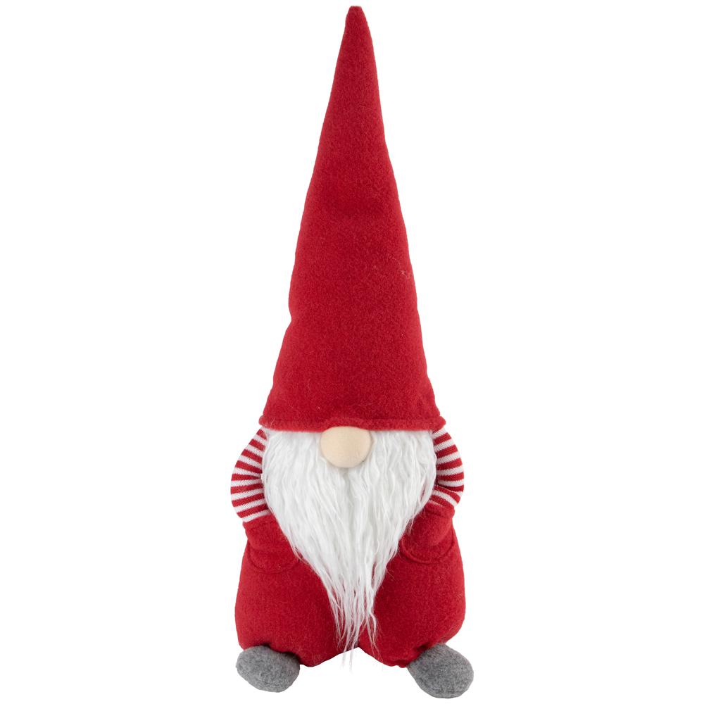 20" Red and White "Hands in Pocket" Male Christmas Gnome Decoration. Picture 1