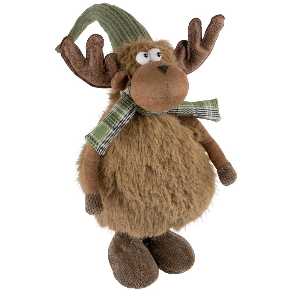 13" Whimsical Moose Gnome with Bendable Hat  Arms and Antlers Christmas Figurine. Picture 1