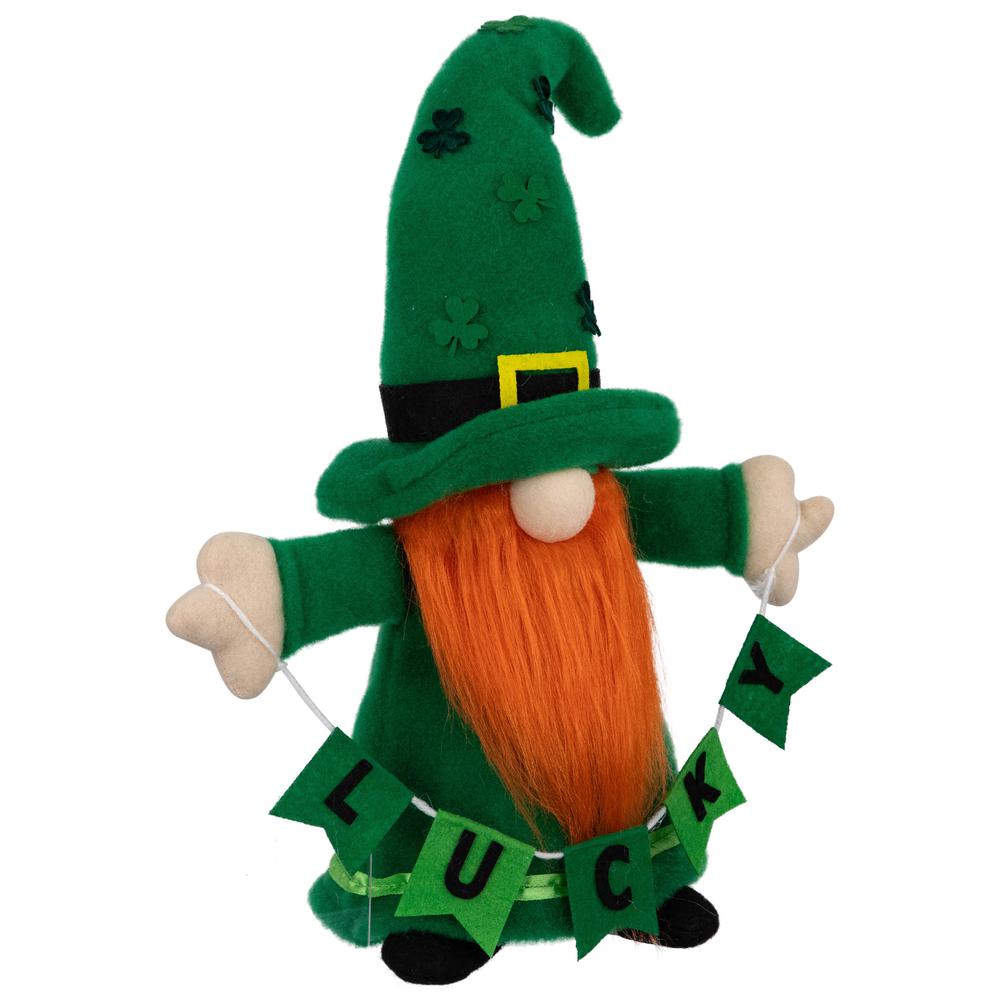 Lucky Gnome St. Patrick's Day Figurine - 16" - Green. Picture 3