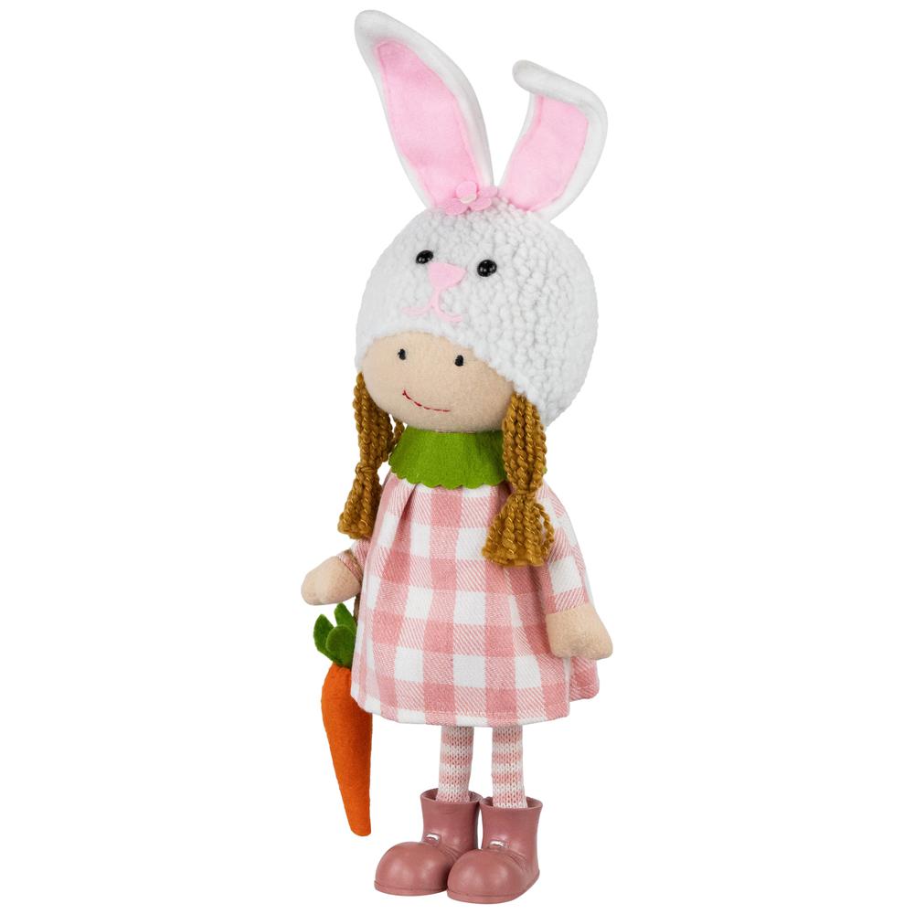 Girl in Bunny Hat Standing Easter Figurine - 13" - Pink and White. Picture 2