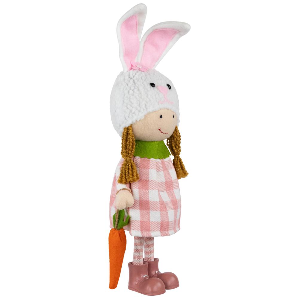 Girl in Bunny Hat Standing Easter Figurine - 13" - Pink and White. Picture 3