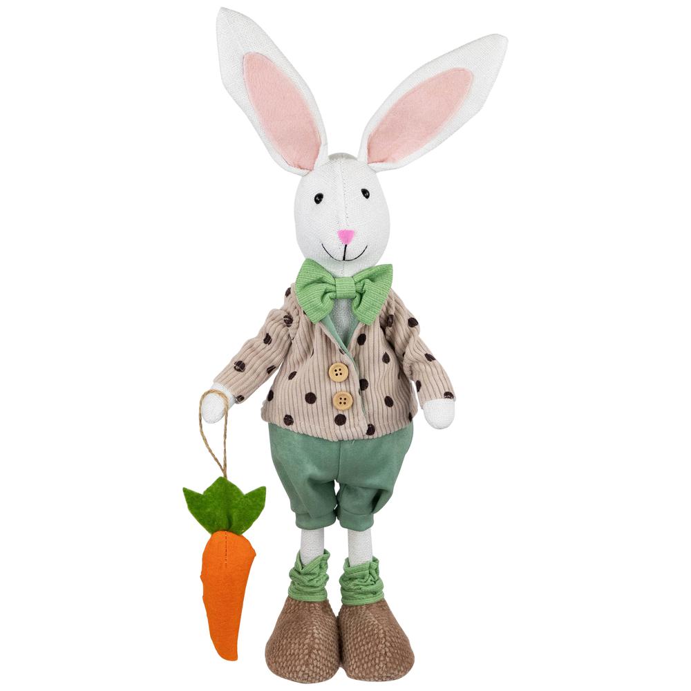 Polka Dot Boy Rabbit with Carrot Standing Easter Figure - 18". Picture 1