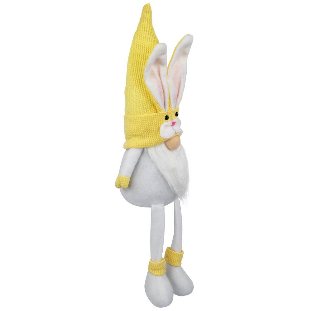 Sitting Bunny Gnome Easter Figurine - 20" - Yellow. Picture 3