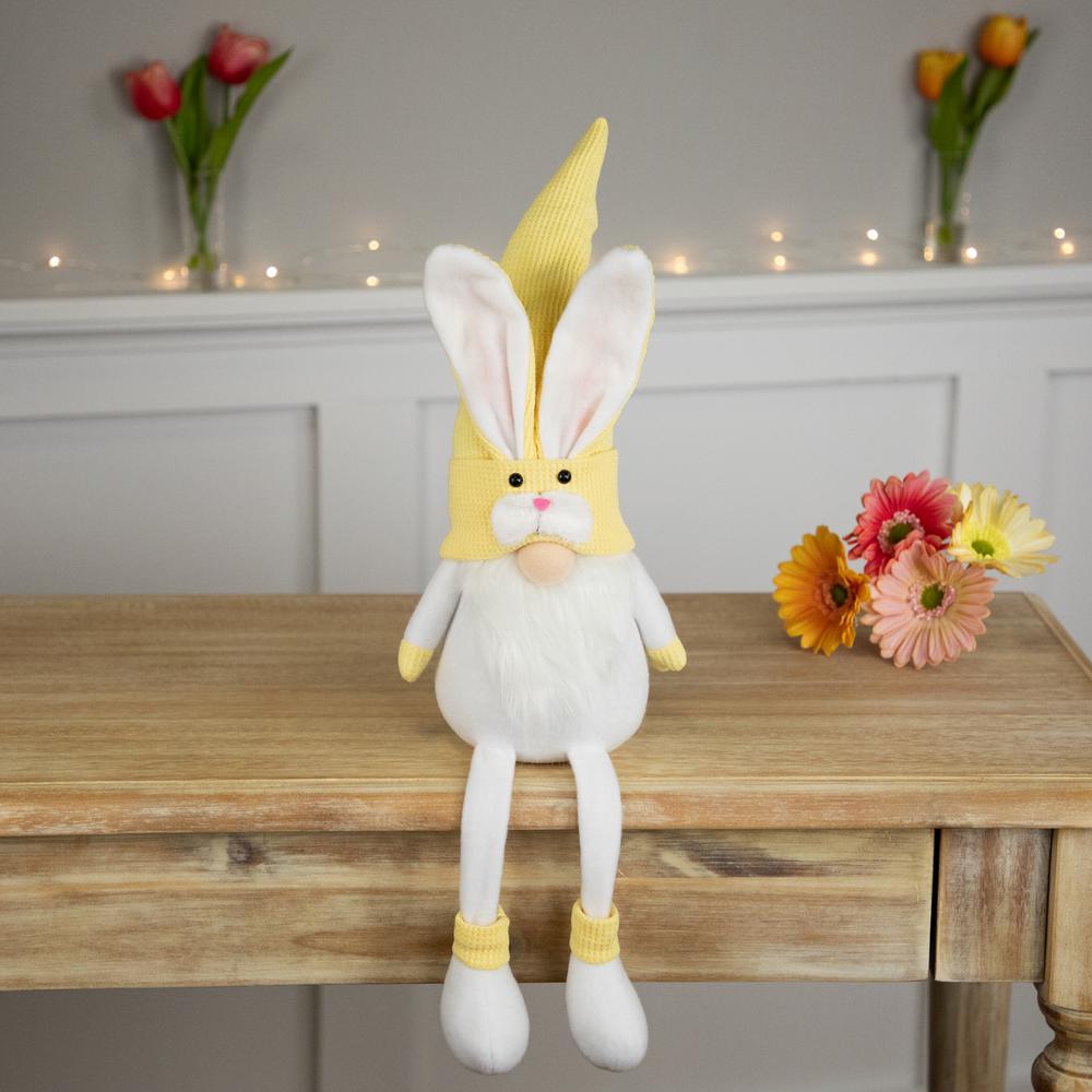 Sitting Bunny Gnome Easter Figurine - 20" - Yellow. Picture 5