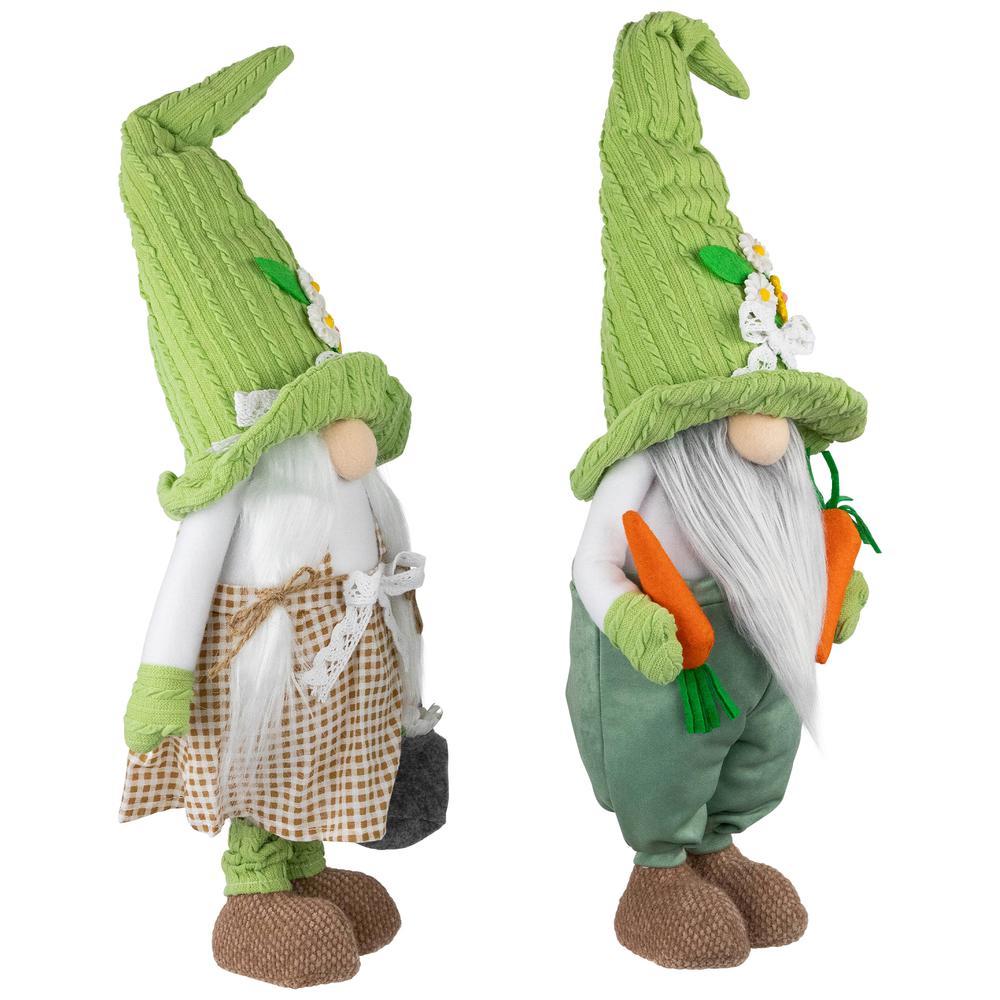 Gardening Gnomes Easter Figurines - 15" - Green and White - Set of 2. Picture 3