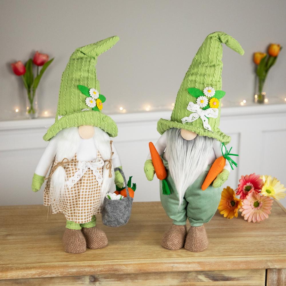 Gardening Gnomes Easter Figurines - 15" - Green and White - Set of 2. Picture 5