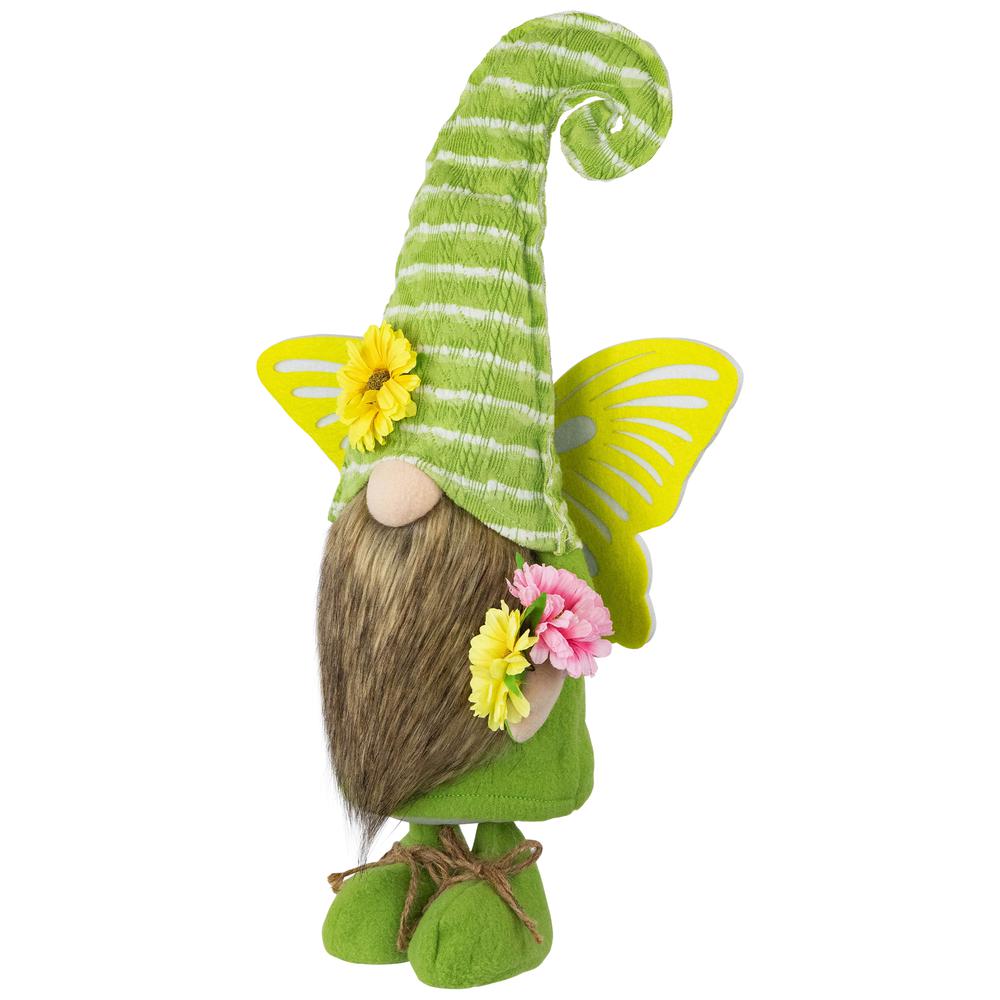 Butterfly Gnome Spring Figurine - 16" - Green and Yellow. Picture 2