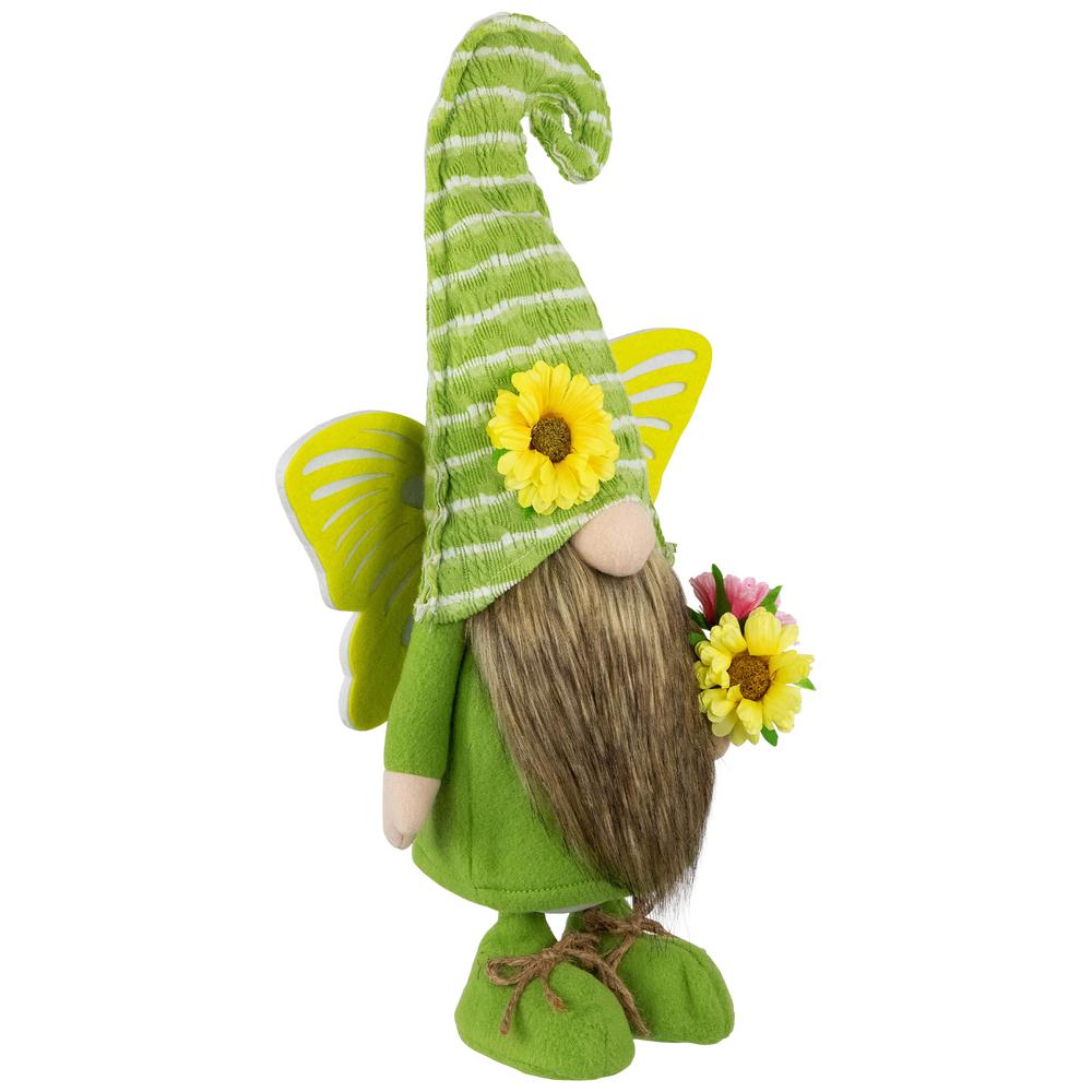 Butterfly Gnome Spring Figurine - 16" - Green and Yellow. Picture 3