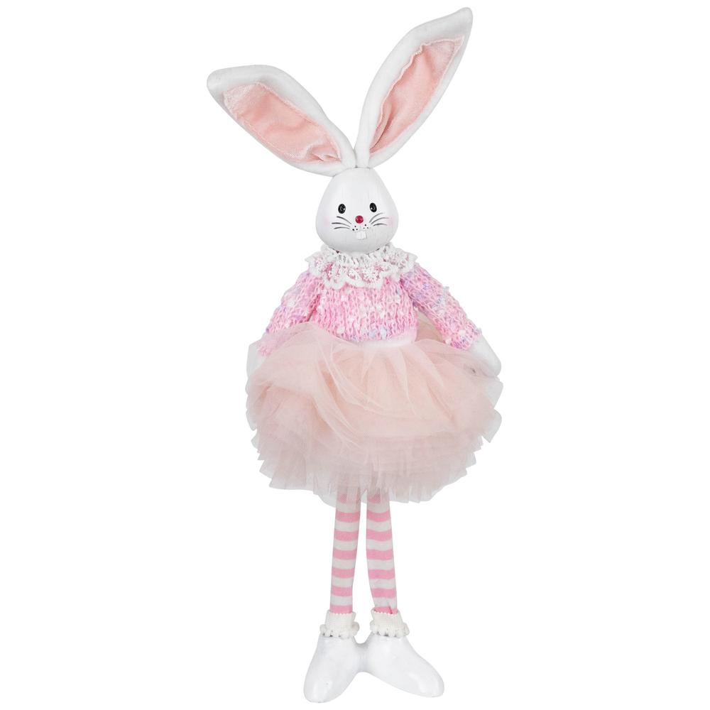 Ballerina Bunny Standing Easter Figure - 15" - Pink and White. Picture 1