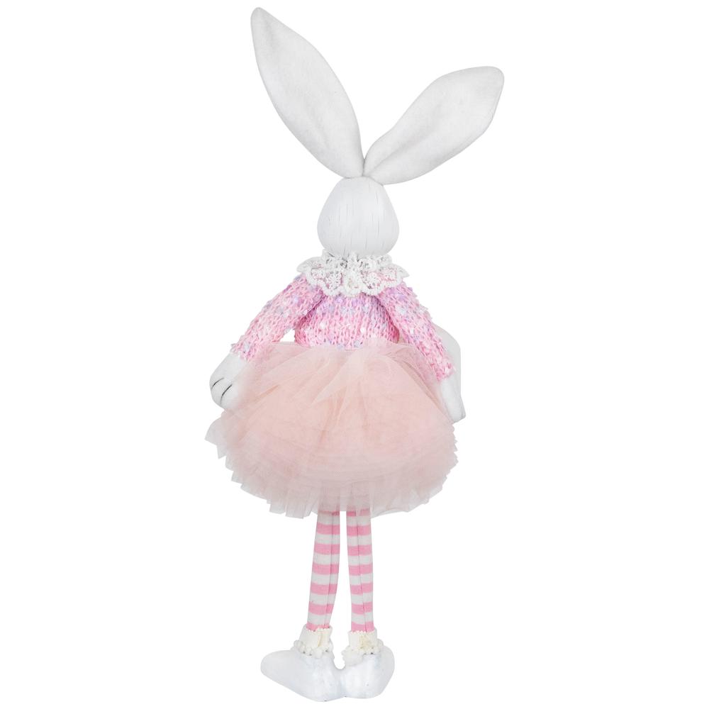 Ballerina Bunny Standing Easter Figure - 15" - Pink and White. Picture 4