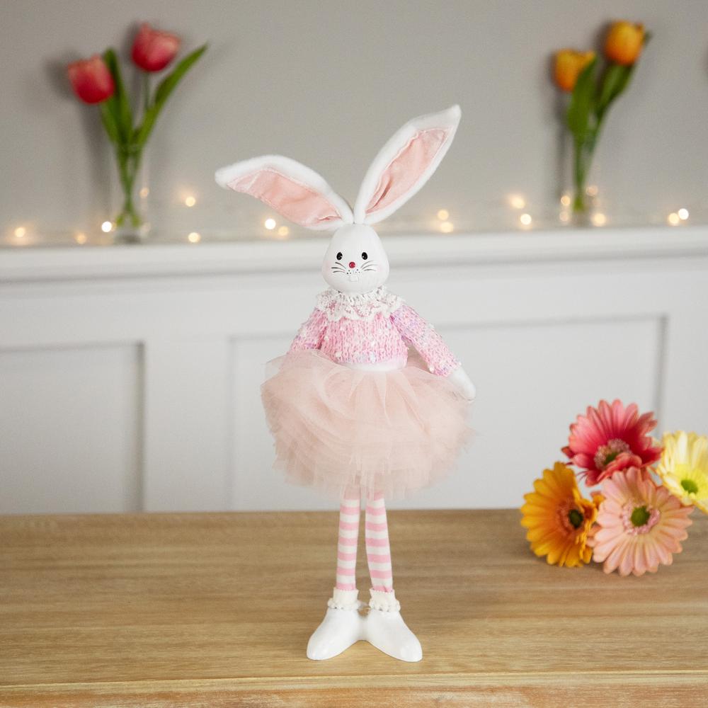 Ballerina Bunny Standing Easter Figure - 15" - Pink and White. Picture 5
