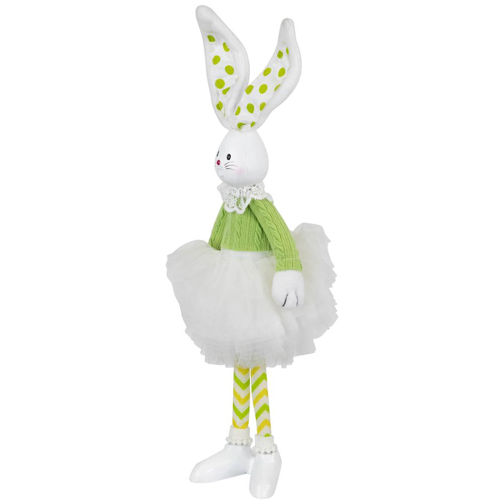 Ballerina Bunny Standing Easter Figure - 15" - Green and White. Picture 2