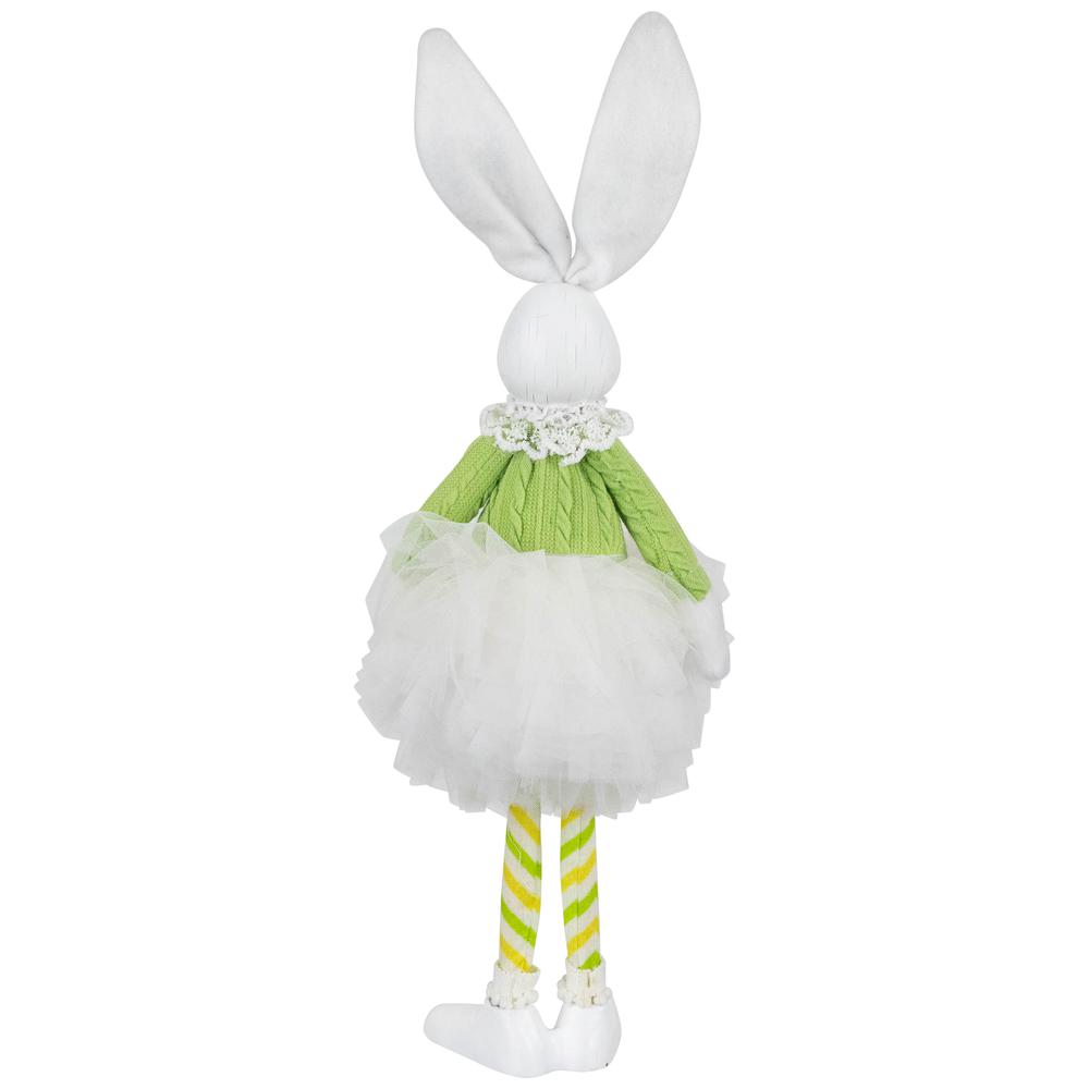 Ballerina Bunny Standing Easter Figure - 15" - Green and White. Picture 4