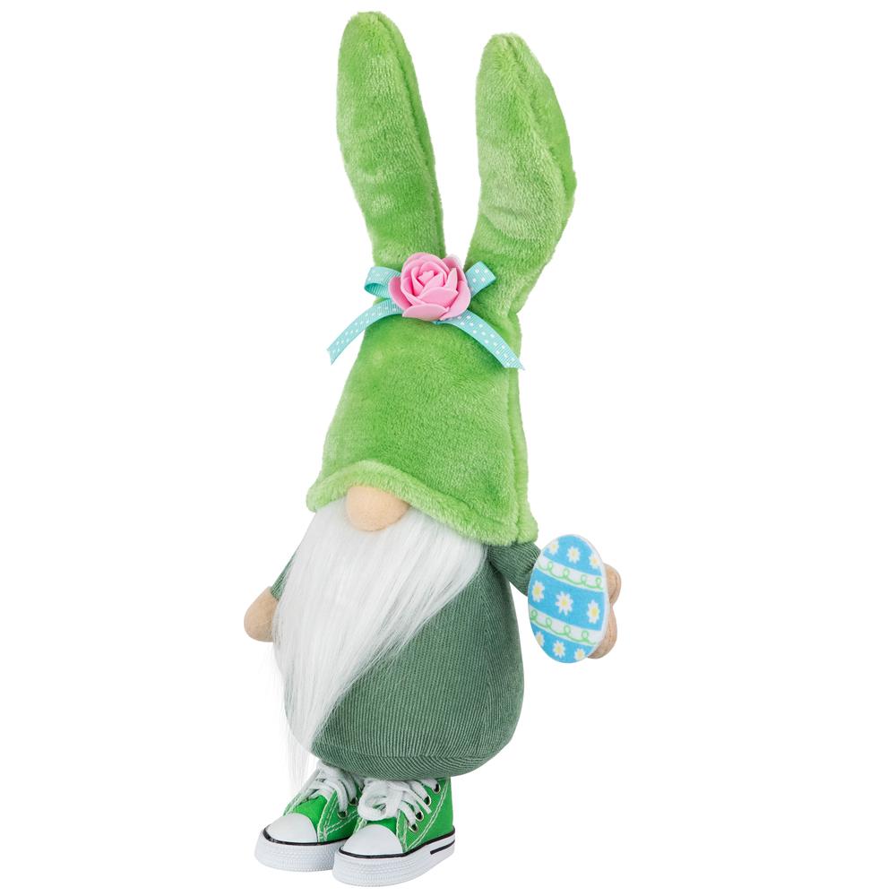 Gnome with Bunny Ears Easter Figure - 15" - Green and White. Picture 2