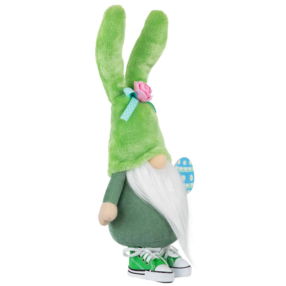 Gnome with Bunny Ears Easter Figure - 15" - Green and White. Picture 3
