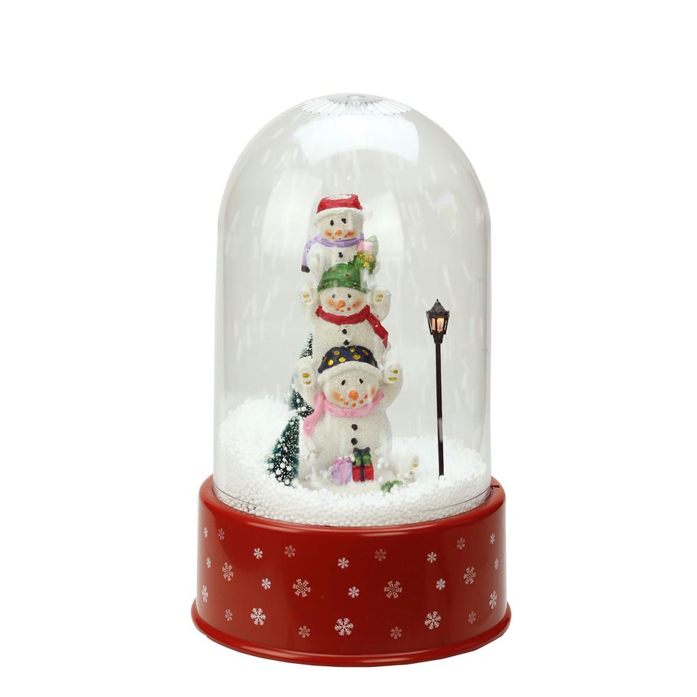 11.75" Lighted Musical Snowmen Christmas Snow Globe Glittering Snow Dome. Picture 1