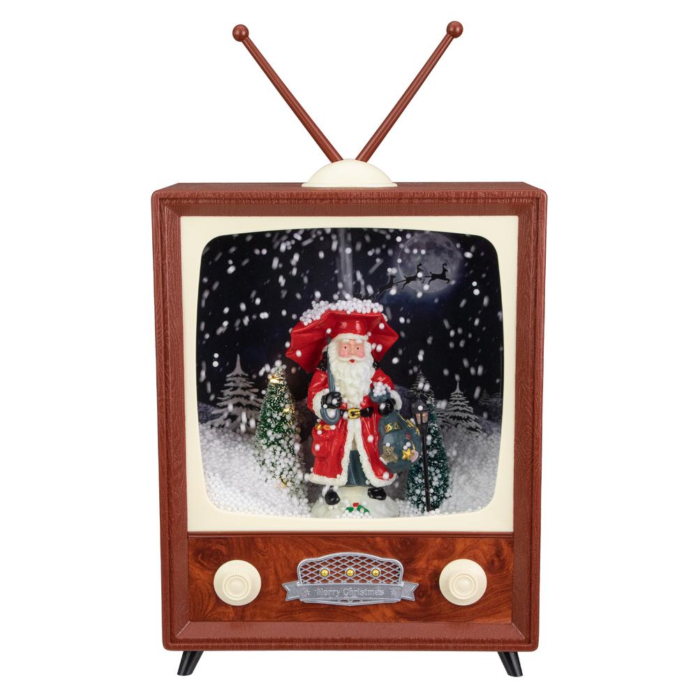 12" LED Lighted Musical Snowing Santa TV Set Christmas Decoration. The main picture.