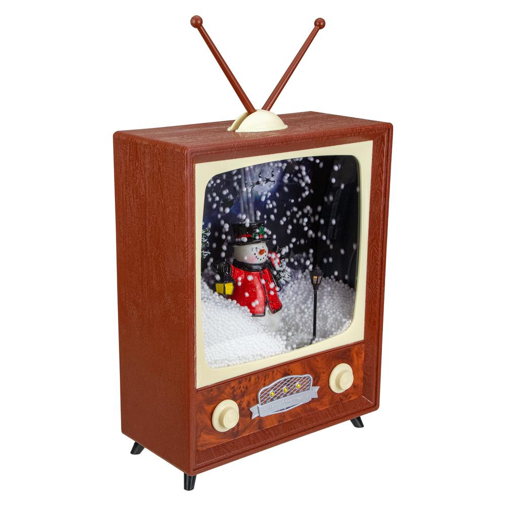 12" LED Lighted Musical Snowing Snowman TV Set Christmas Decoration. Picture 2