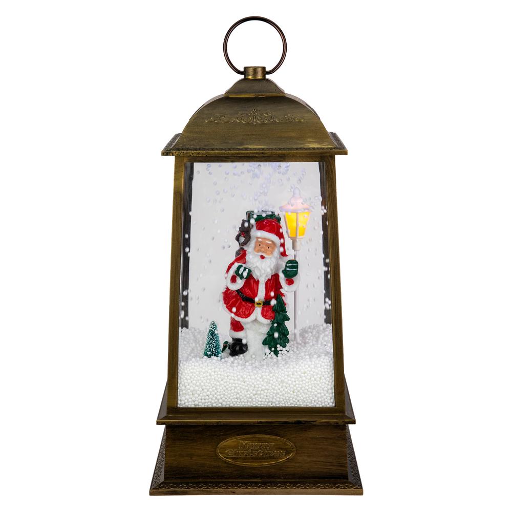 13.5" LED Lighted Snowing Musical Santa Christmas Lantern. Picture 1